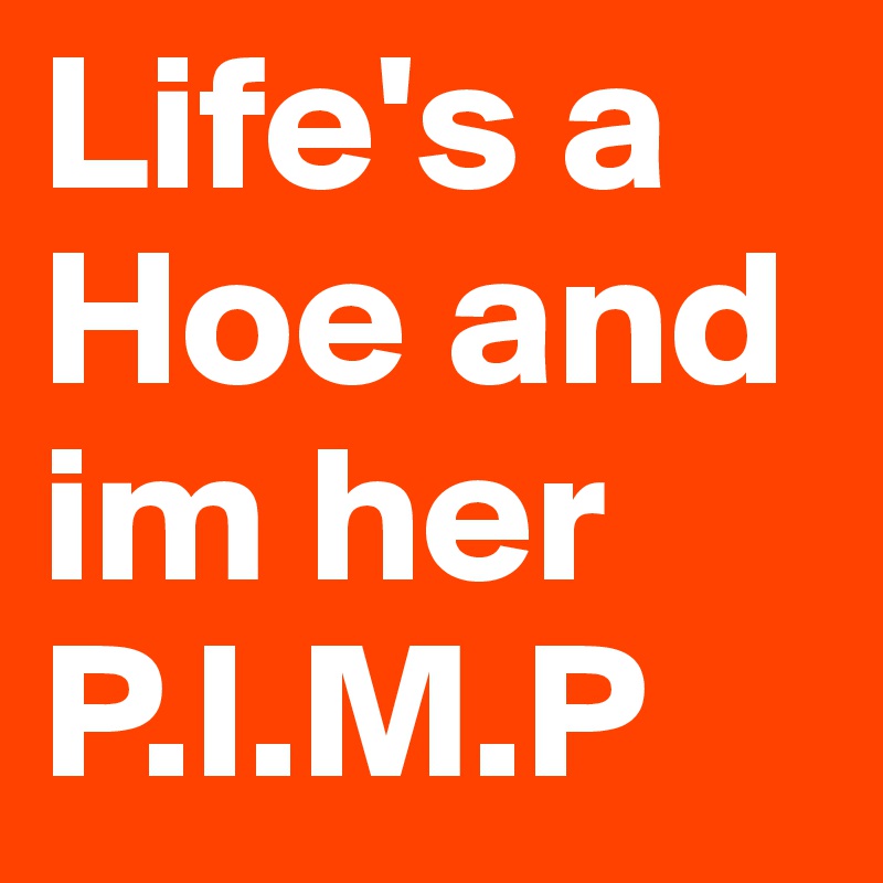 Life's a Hoe and im her P.I.M.P