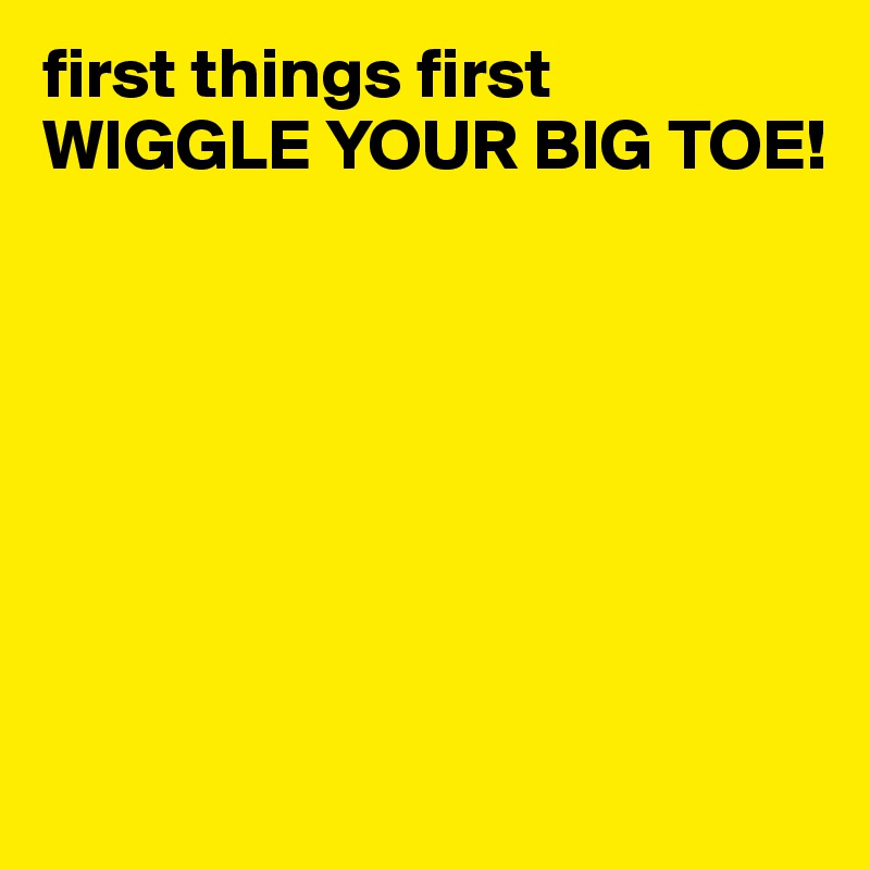 first things first
WIGGLE YOUR BIG TOE! 







