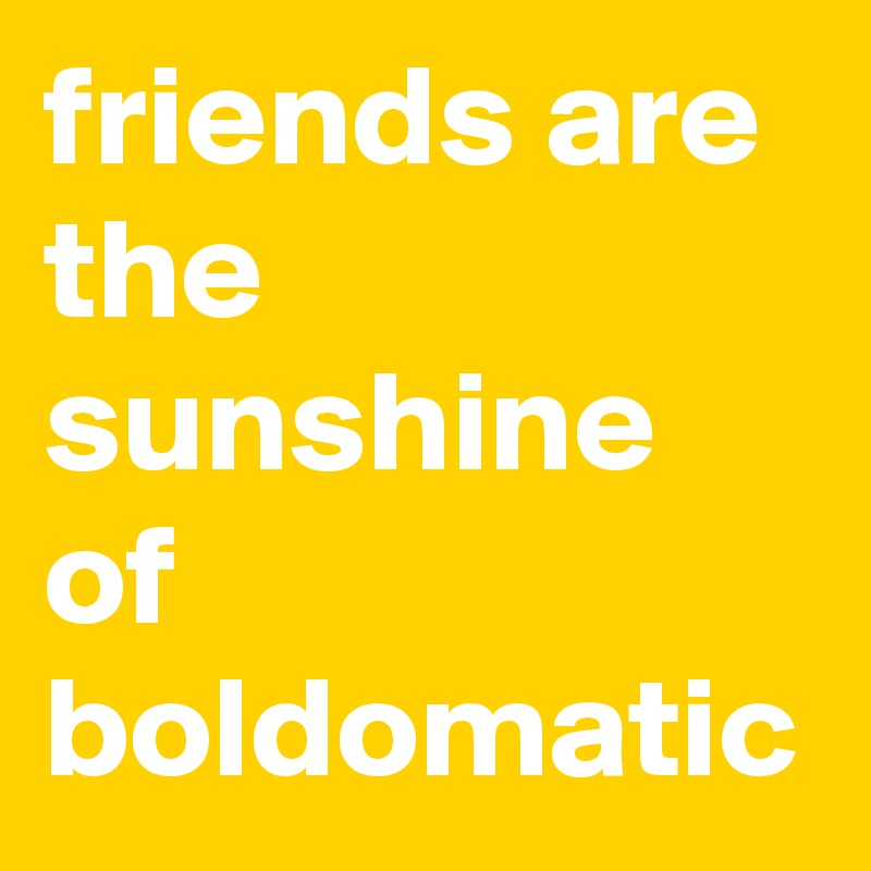 friends are the sunshine of boldomatic