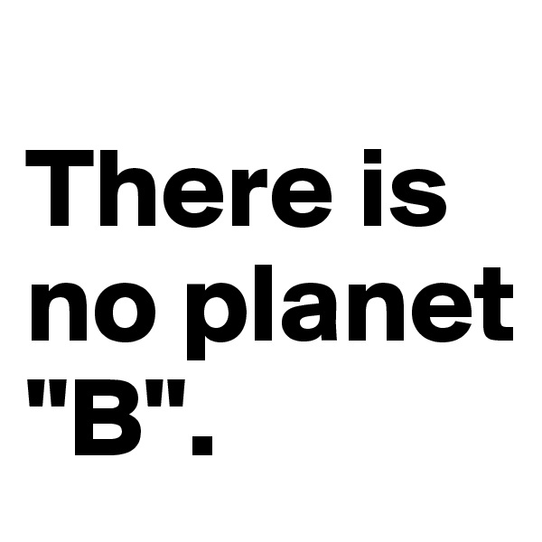 
There is no planet "B".