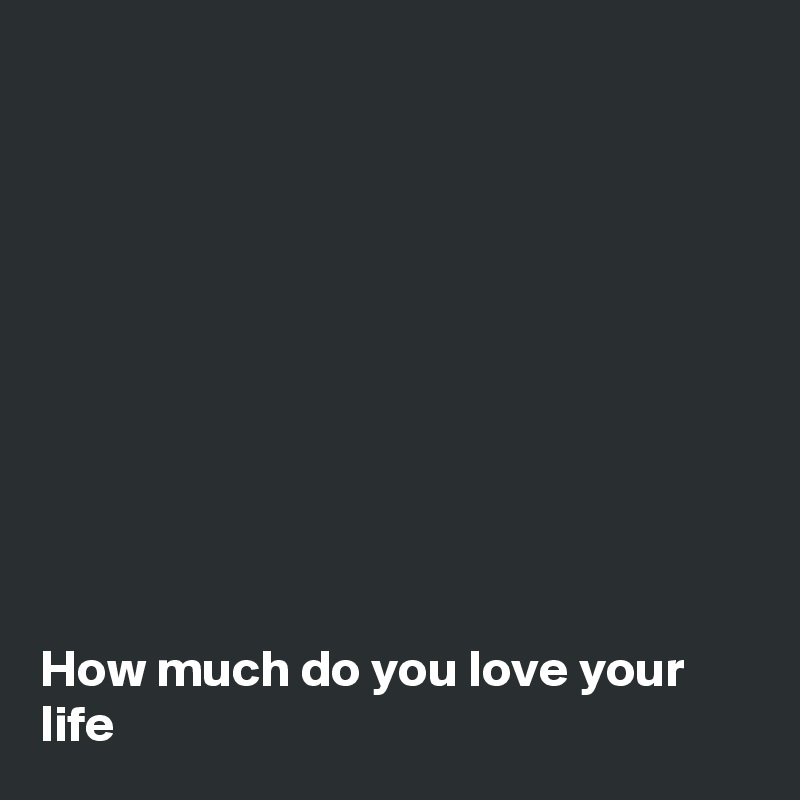 










How much do you love your life 