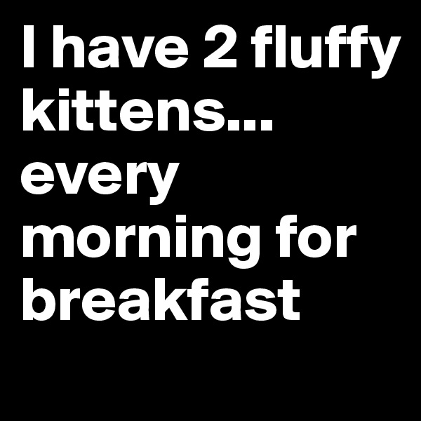 I have 2 fluffy kittens...   every morning for breakfast 