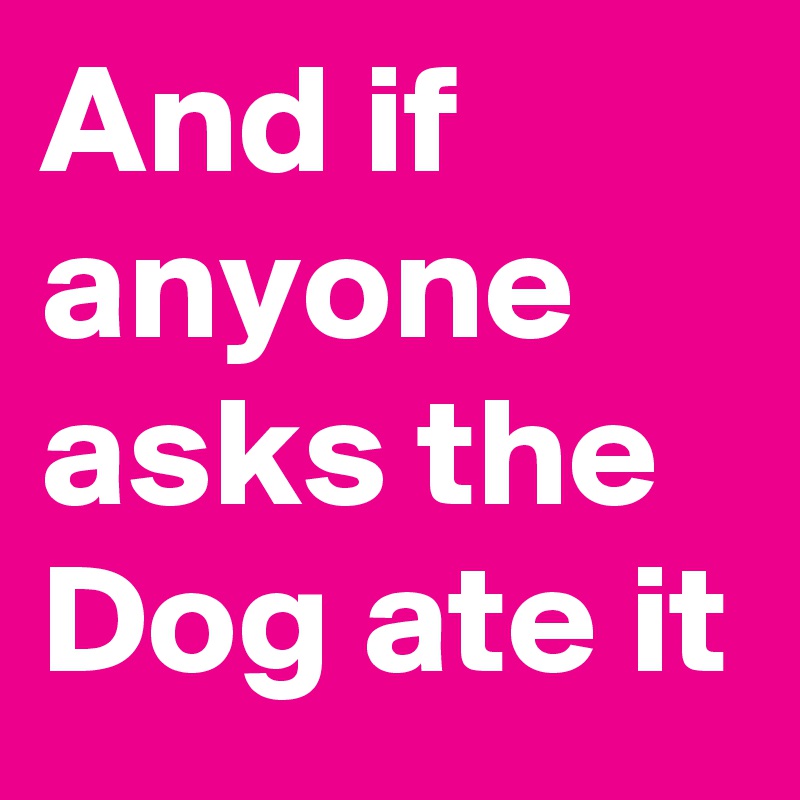 And if anyone asks the Dog ate it
