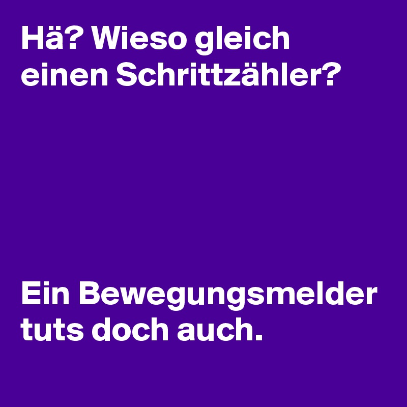 Hä? Wieso gleich einen Schrittzähler? 





Ein Bewegungsmelder tuts doch auch. 