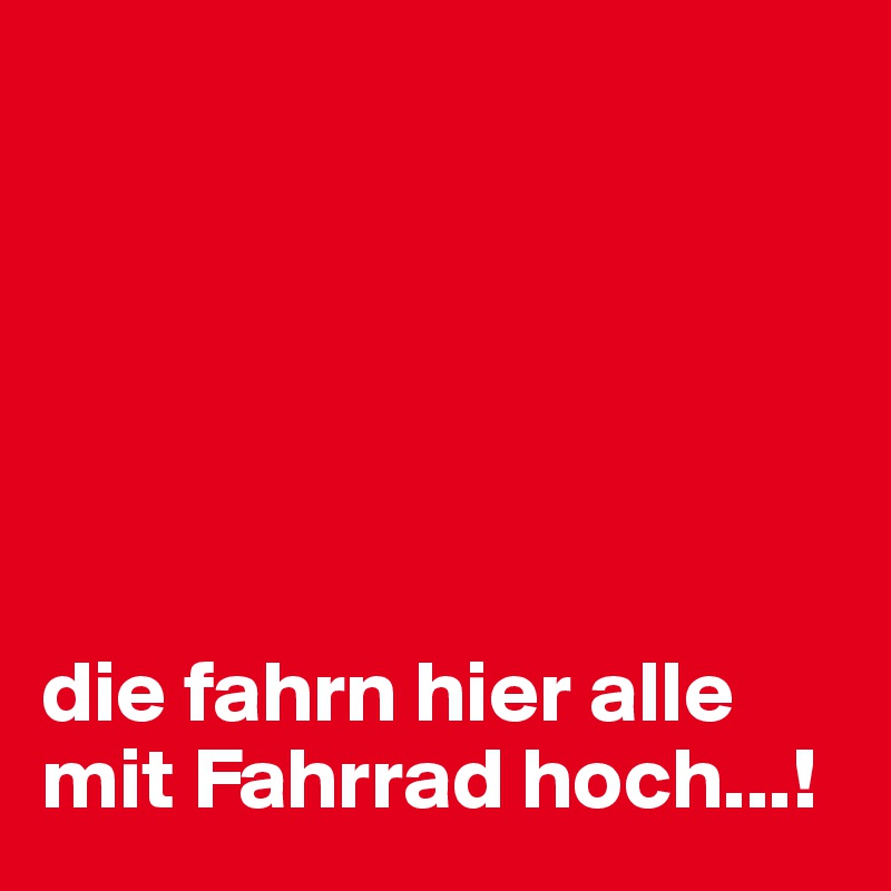 






die fahrn hier alle mit Fahrrad hoch...!