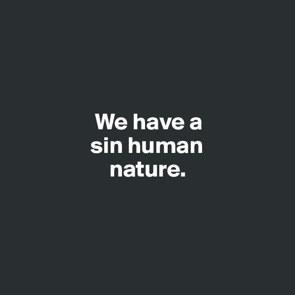 



                 We have a 
                sin human
                    nature.



