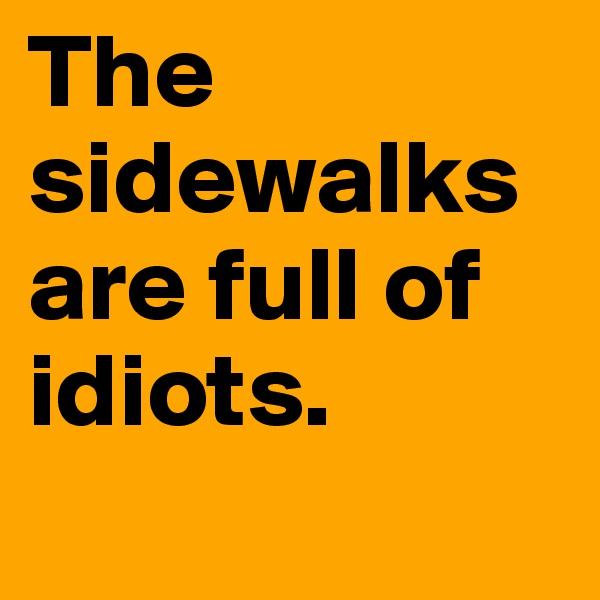 The   sidewalks are full of idiots.           

