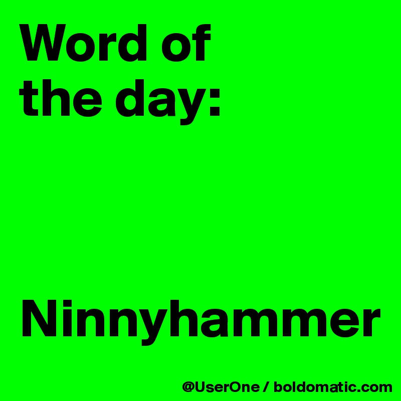 Word of
the day:



Ninnyhammer