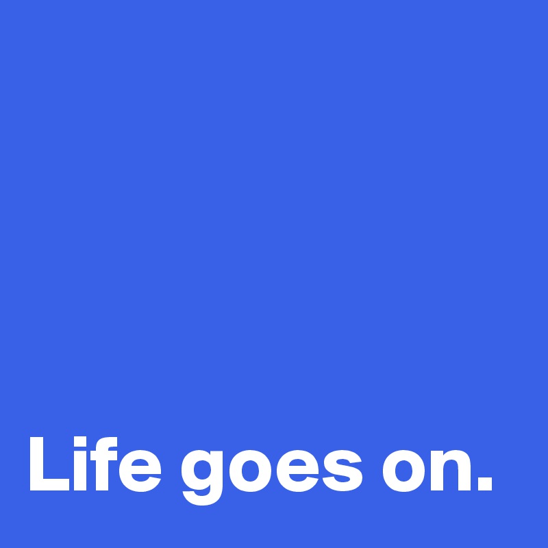 




Life goes on. 