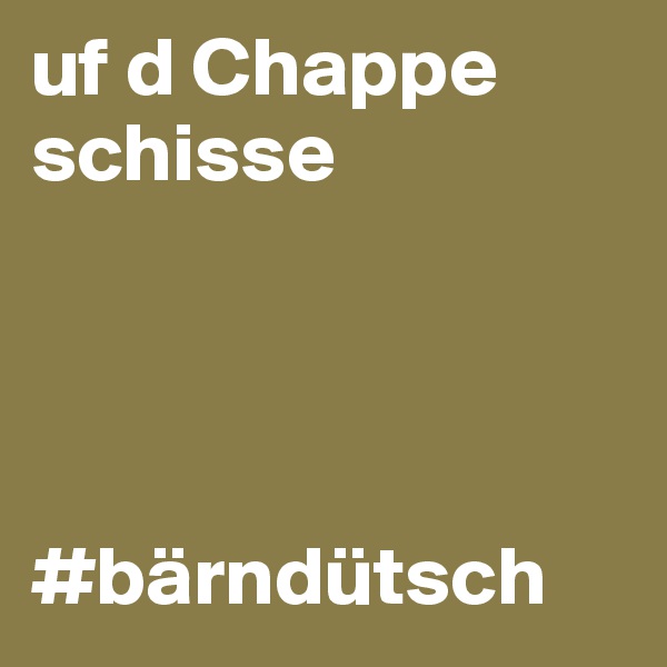 uf d Chappe schisse




#bärndütsch