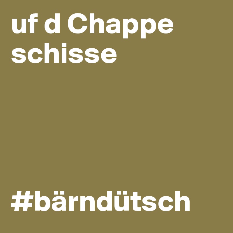 uf d Chappe schisse




#bärndütsch