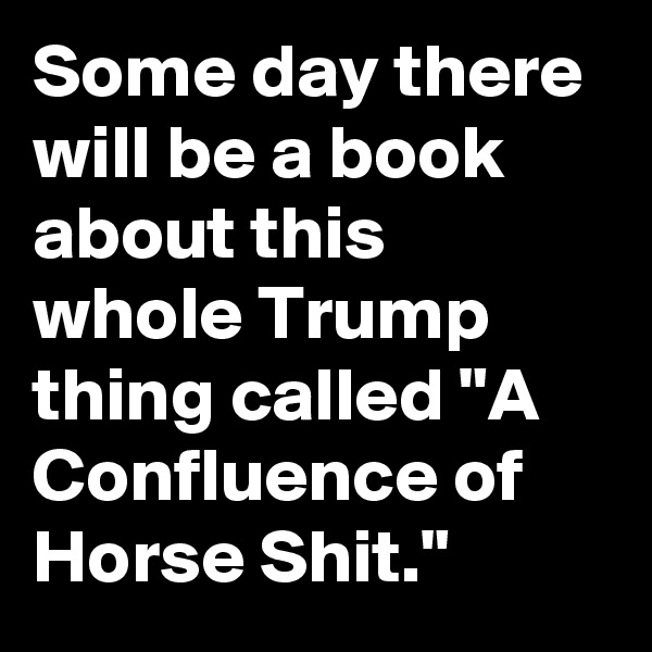 Some day there will be a book about this whole Trump thing called "A Confluence of Horse Shit."