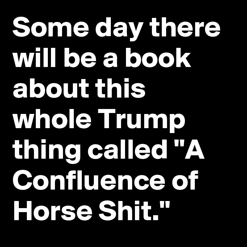 Some day there will be a book about this whole Trump thing called "A Confluence of Horse Shit."
