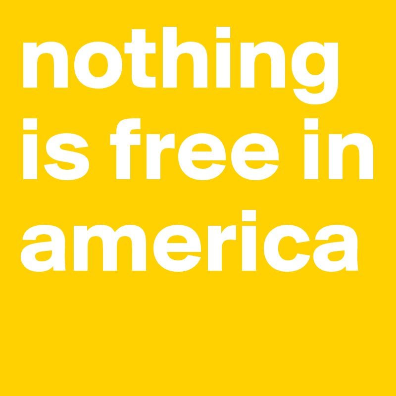 nothing is free in america