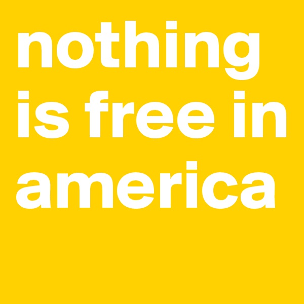 nothing is free in america