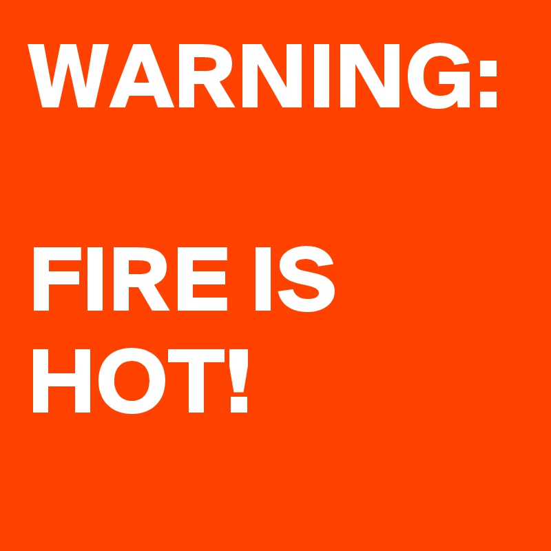 WARNING:

FIRE IS HOT!