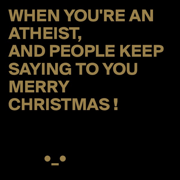 WHEN YOU'RE AN ATHEIST,
AND PEOPLE KEEP SAYING TO YOU MERRY CHRISTMAS !


          •_•