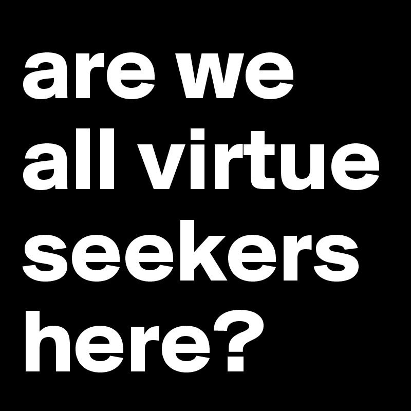 are we all virtue seekershere?