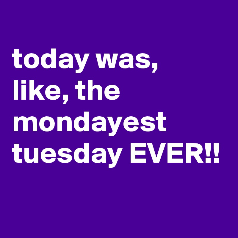 
today was, like, the mondayest tuesday EVER!!
