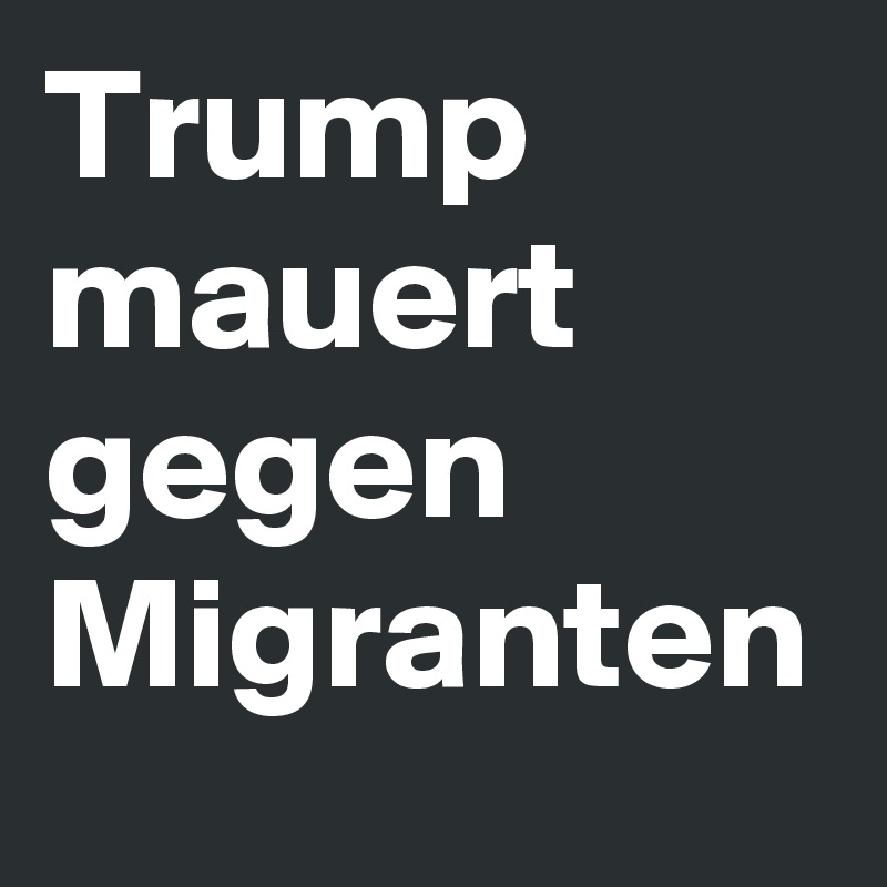 Trump mauert gegen Migranten