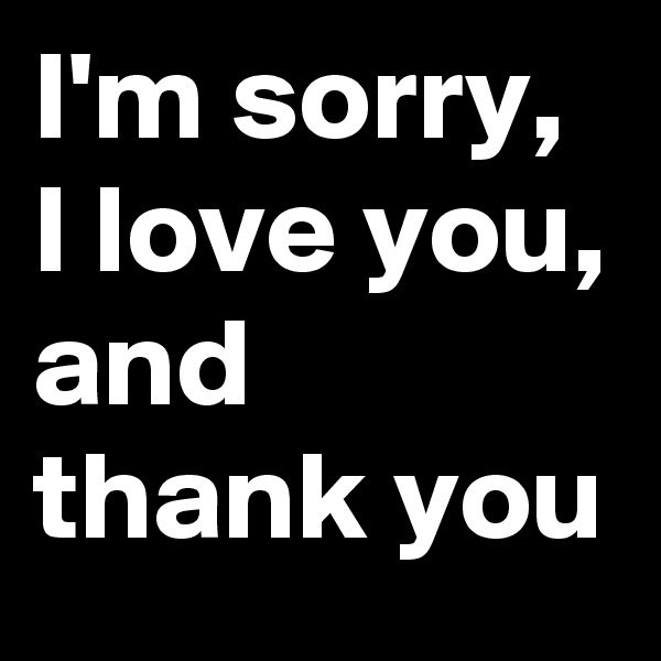 I'm sorry, 
I love you, and thank you