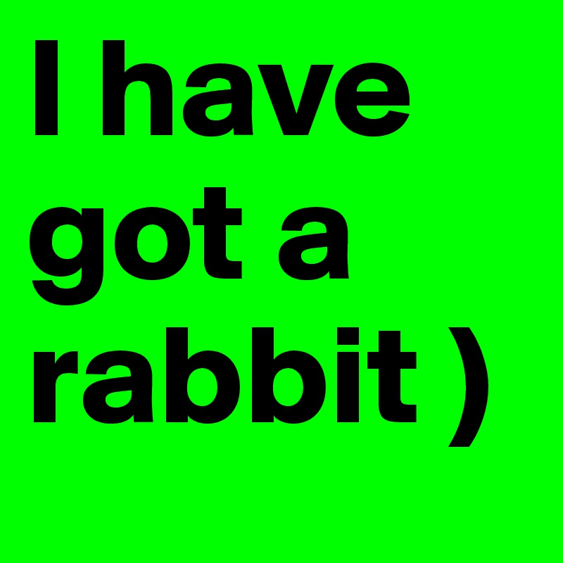 I have got a rabbit )