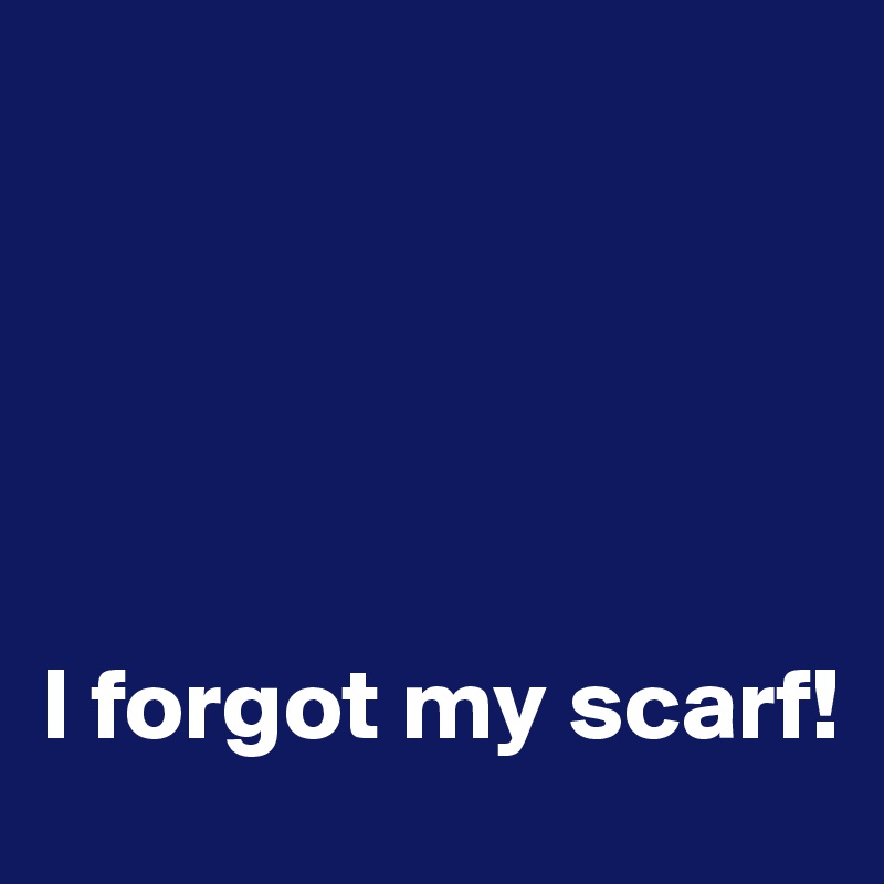





I forgot my scarf!