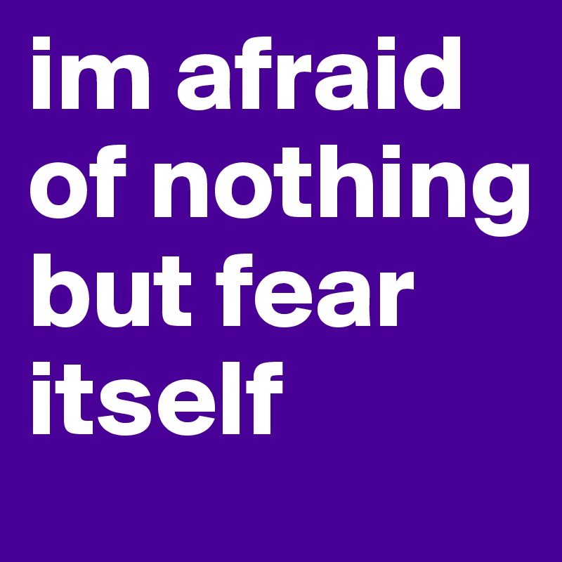 im afraid of nothing but fear itself 