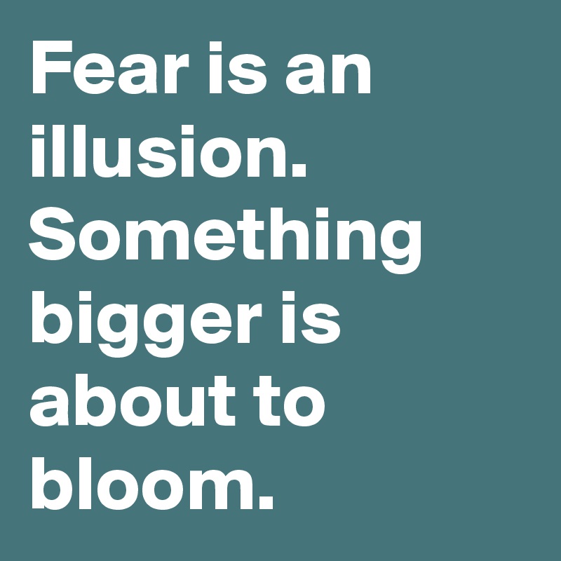 Fear is an illusion. Something bigger is about to bloom.