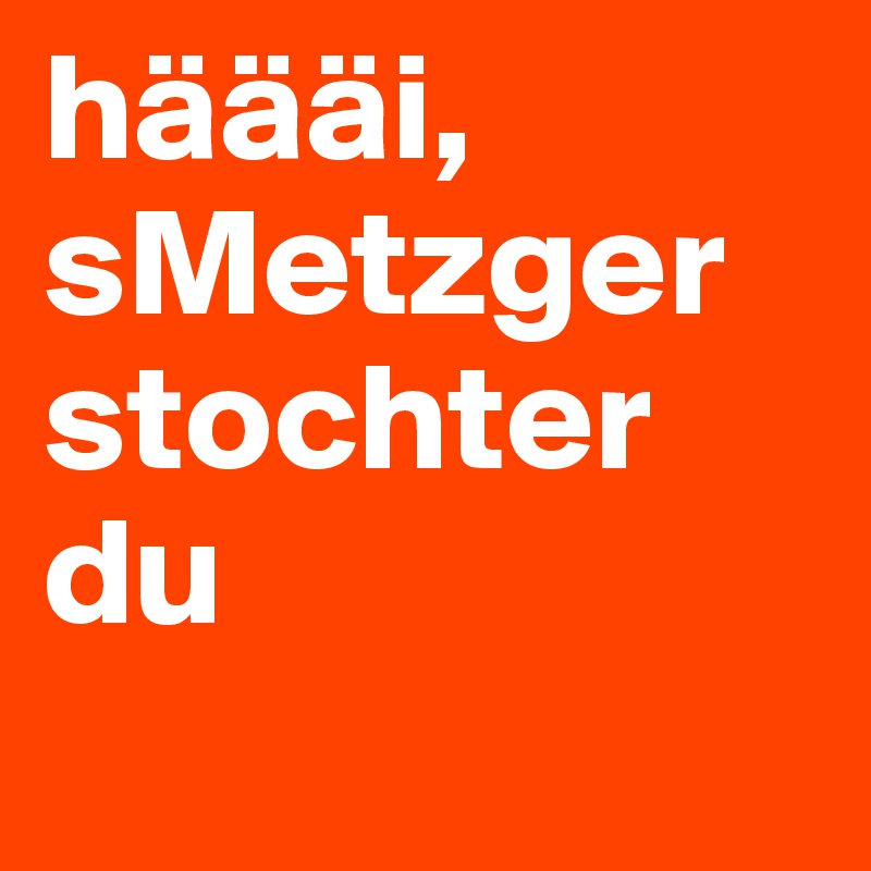 häääi, sMetzgerstochter du
