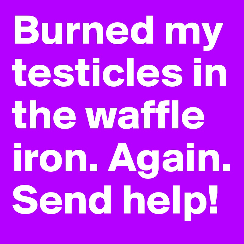 Burned my testicles in the waffle iron. Again. Send help!