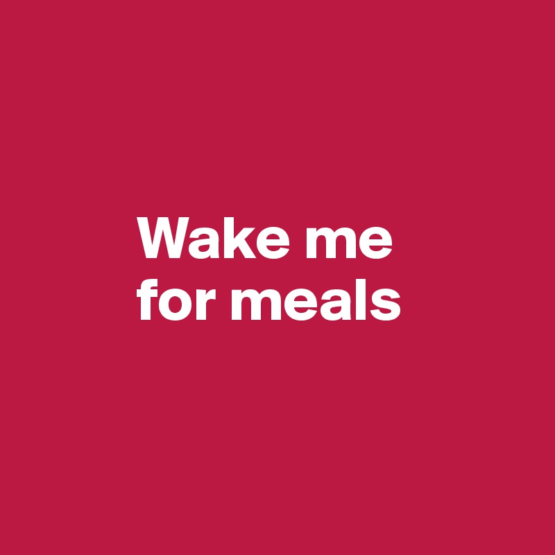 


         Wake me 
         for meals


