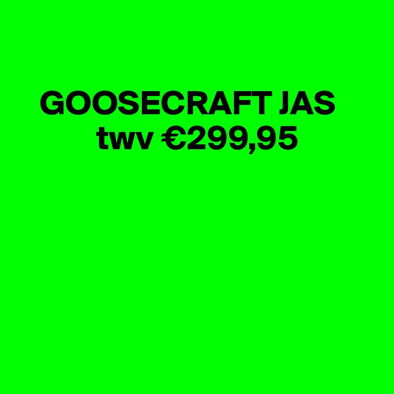 

   GOOSECRAFT JAS
           twv €299,95





