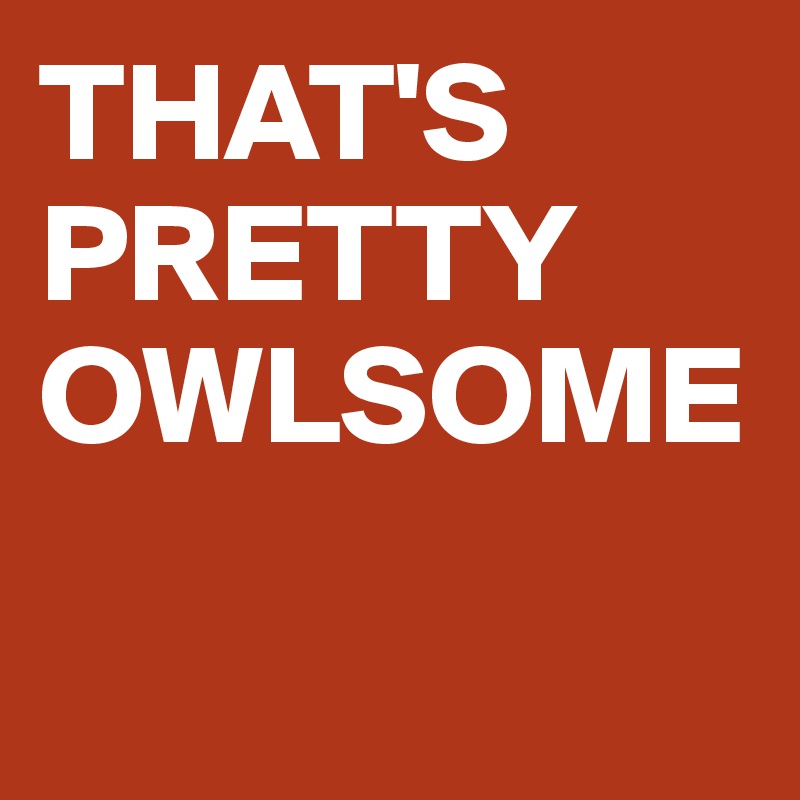 THAT'S PRETTY OWLSOME

