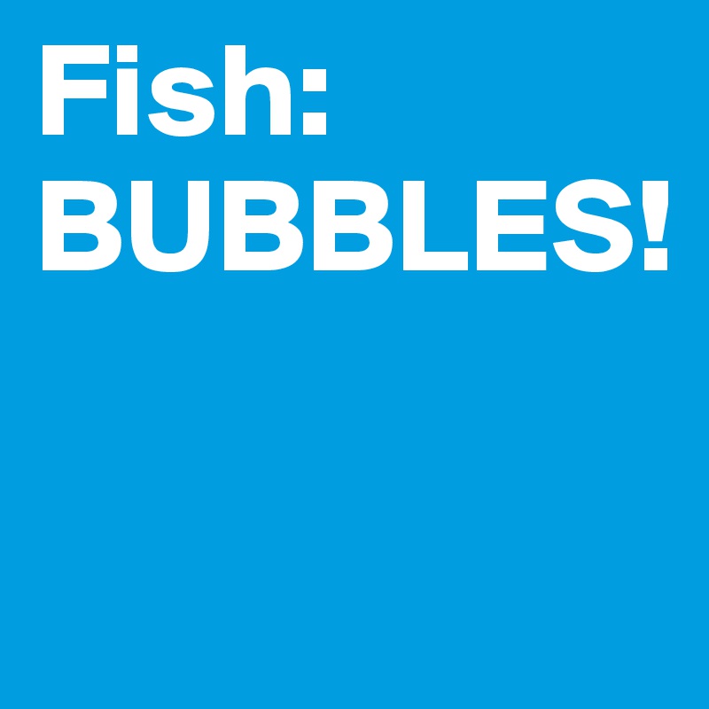 Fish: BUBBLES!

