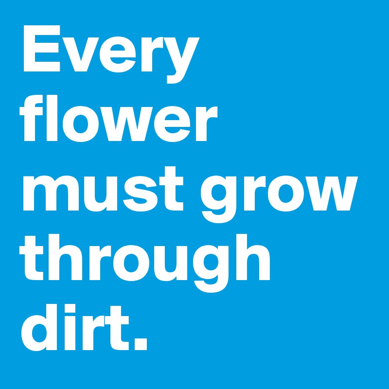 Every flower must grow through dirt. 