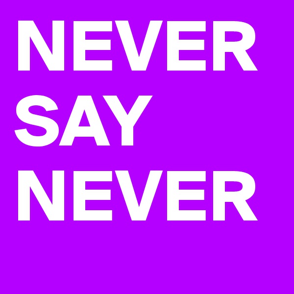 NEVER SAY
NEVER