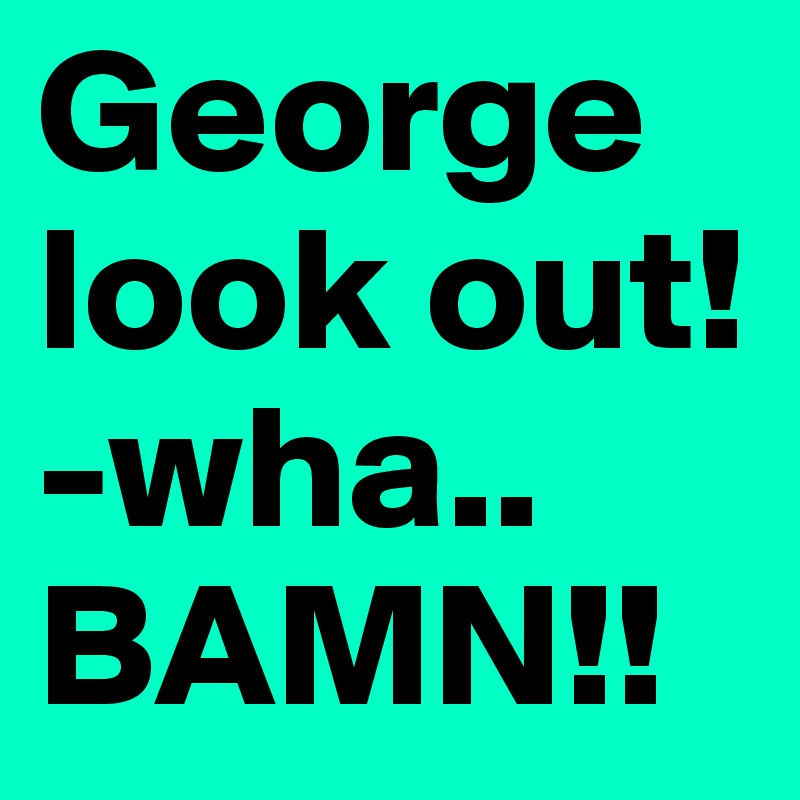 George look out!
-wha..
BAMN!!