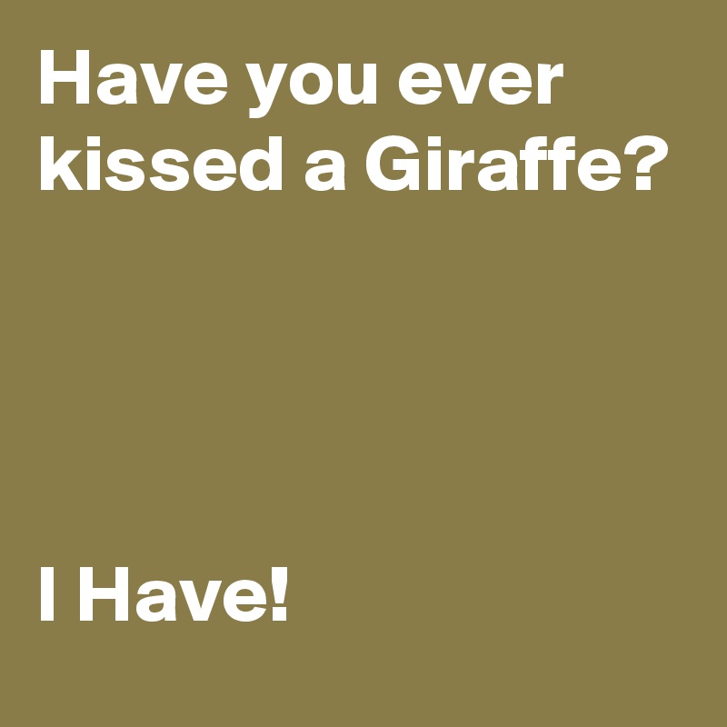 Have you ever kissed a Giraffe?




I Have!