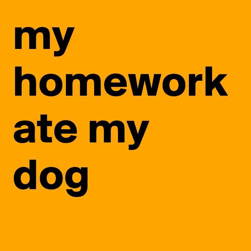 my homework ate my dog