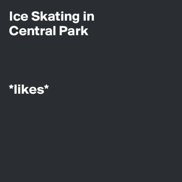 Ice Skating in
Central Park



*likes*




