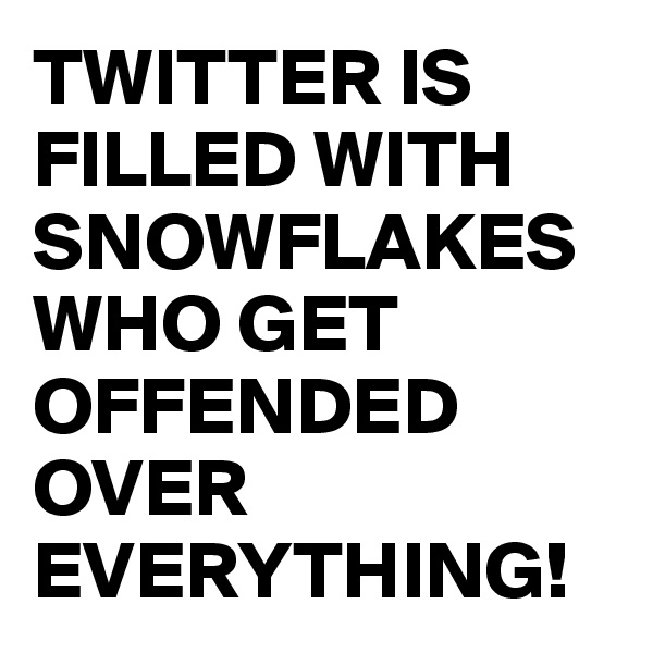 TWITTER IS FILLED WITH SNOWFLAKES WHO GET OFFENDED OVER EVERYTHING!