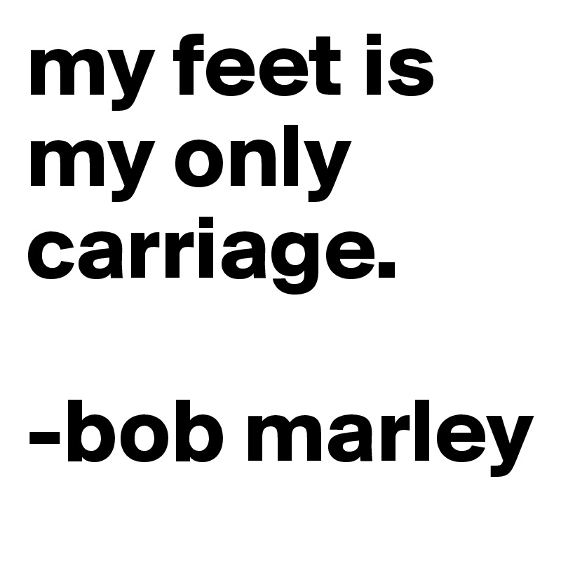 my feet is my only carriage.

-bob marley