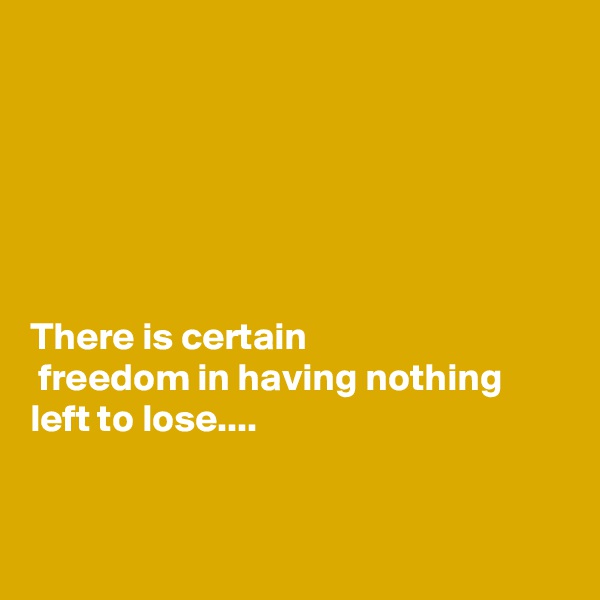 






There is certain
 freedom in having nothing left to lose....


