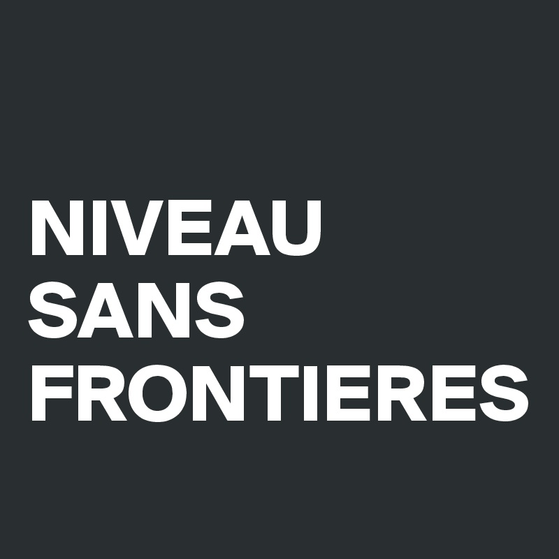 

NIVEAU
SANS 
FRONTIERES 