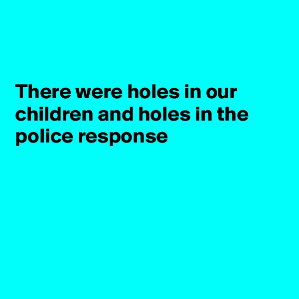 


There were holes in our children and holes in the police response 





