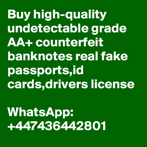 Buy high-quality undetectable grade AA+ counterfeit banknotes real fake passports,id cards,drivers license 

WhatsApp: +447436442801