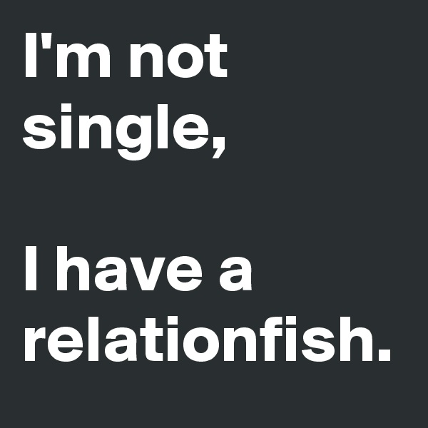 I'm not single,

I have a relationfish.