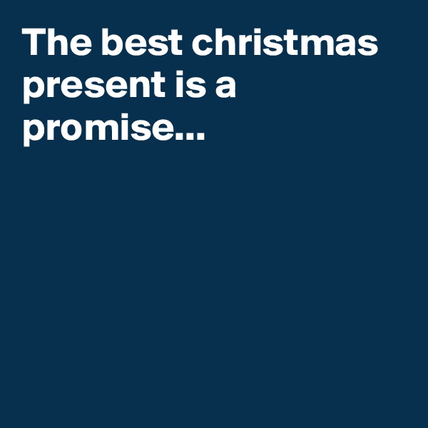 The best christmas present is a promise...





