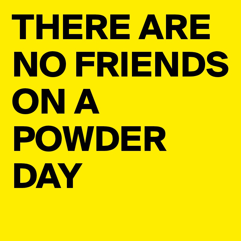 THERE ARE NO FRIENDS ON A POWDER DAY